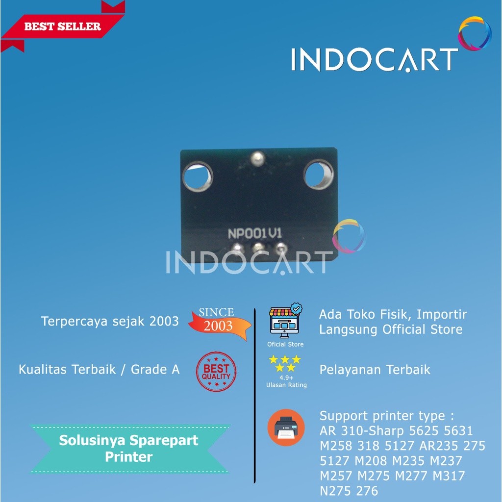IndoCart Chip AR 310-Sharp AR 235 237 275 318 5127 5625 5631 M258 M208 M235-25K
