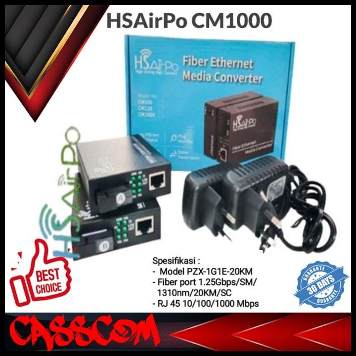 Hsairpo - Cm1000 10/100/1000Mbps Ethernet Media Converter Gigabit