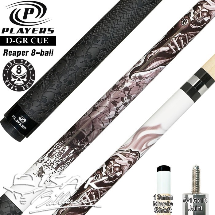 Players D-GR Pool Cue - Grim Reaper 8-ball Billiard Stick Stik Biliar