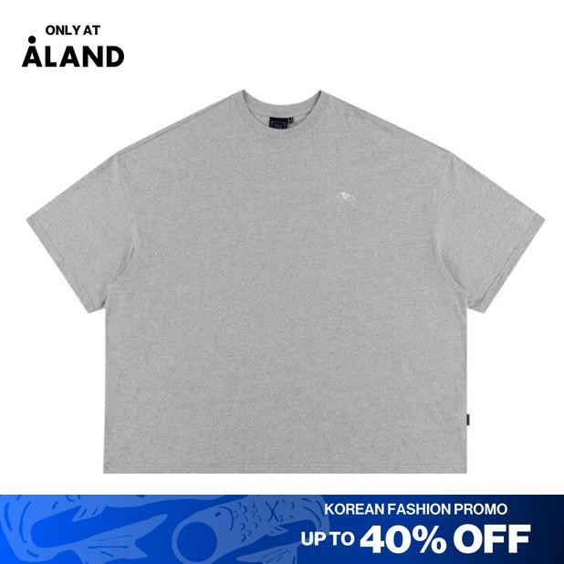 [ALAND] ROMANTIC CROWN - Wide Fit Shining Logo Tee Shirt Grey - Kaos Atasan Unisex Abu-Abu