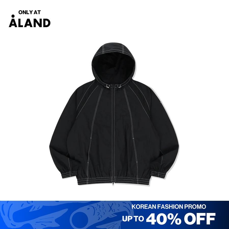 [ALAND] ROMANTIC CROWN - Old School Windbreaker Black - Jaket Atasan Unisex Hitam