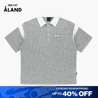 [ALAND] ROMANTIC CROWN - 4 Button Classic Polo Shirt Grey - Atasan Kemeja Grey Unisex