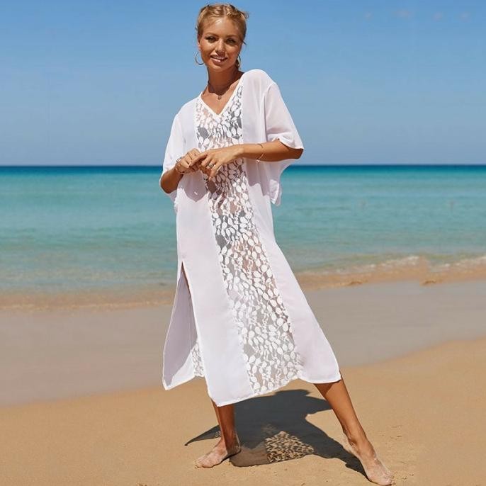 white v slit outer dress - Tink swimsuit