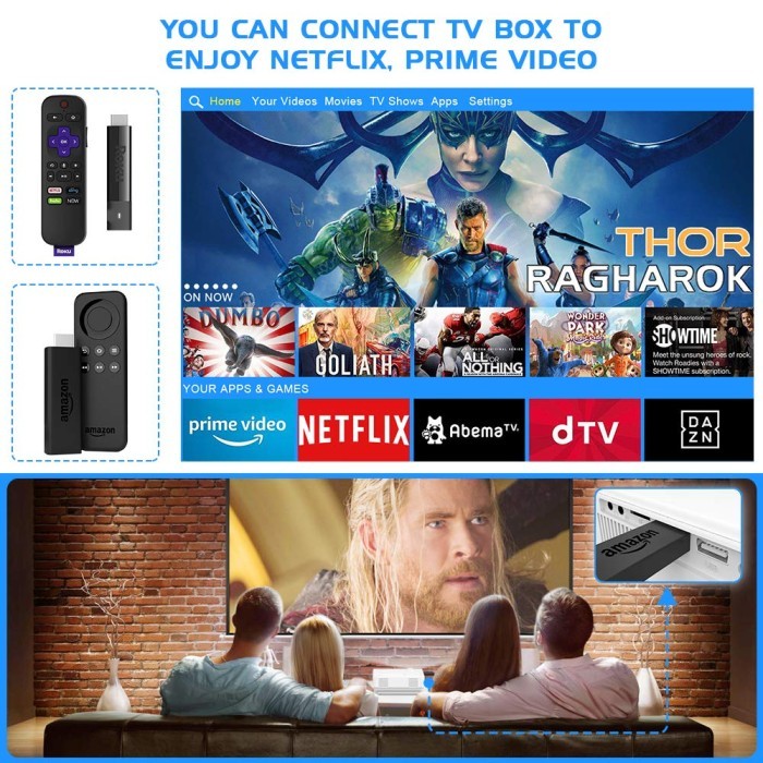 Proyektor Tripsky T300 1080P Hd Home Theater Proyektor Terbaru 100 % Original