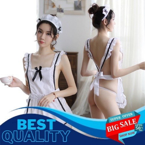 GRATIS ONGKIR Sexy Lingerie Costume Maid Baju Tidur Wanita Dewasa Jumbo S-XXXL