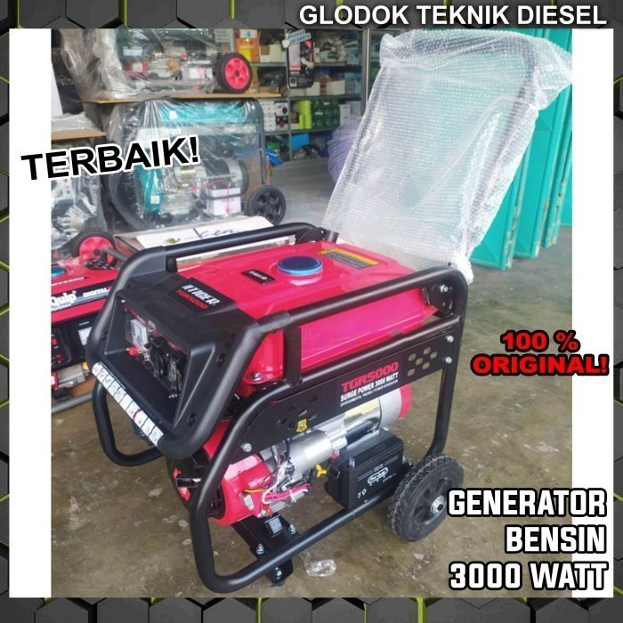 TIGER GENSET GENERATOR 3000 WATT ELEKTRIK STARTER ORIGINAL TERBAIK