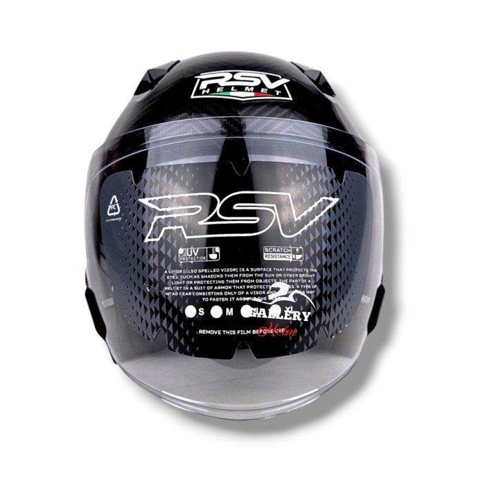 Rsv Sv300 Carbon Glossy Double Visor Helm Half Face Rsv
