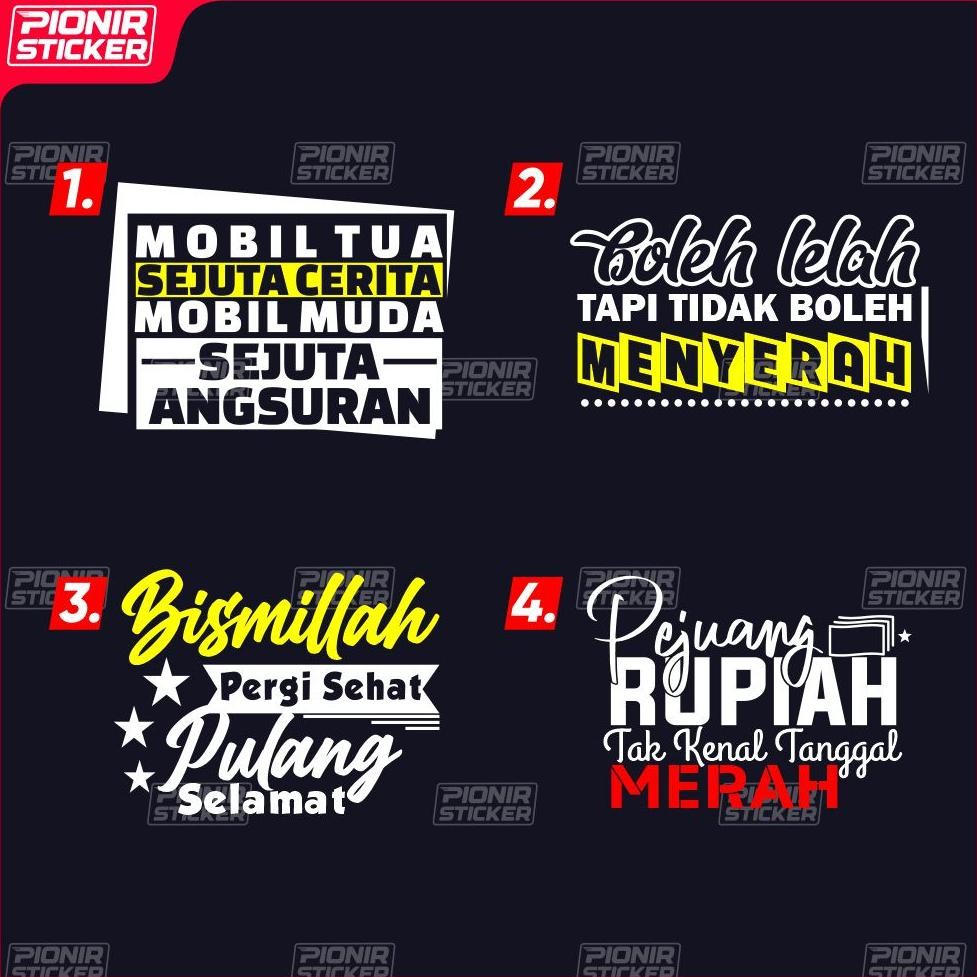 Viral Stiker Kaca Kata Kata Pintu Mobil Body Truk Pickup L300 Carry Cutting Stiker Kata Motivasi Ter