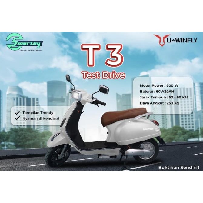 Sepeda Motor Listrik Vspa UWINFLY T3 Scooter Matic Bisa STNK Garansi