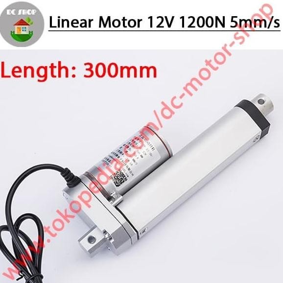 Linear Motor 300mm 12V DC 5mm/s 1200N / 120KG Linear/ Tubular Actuator