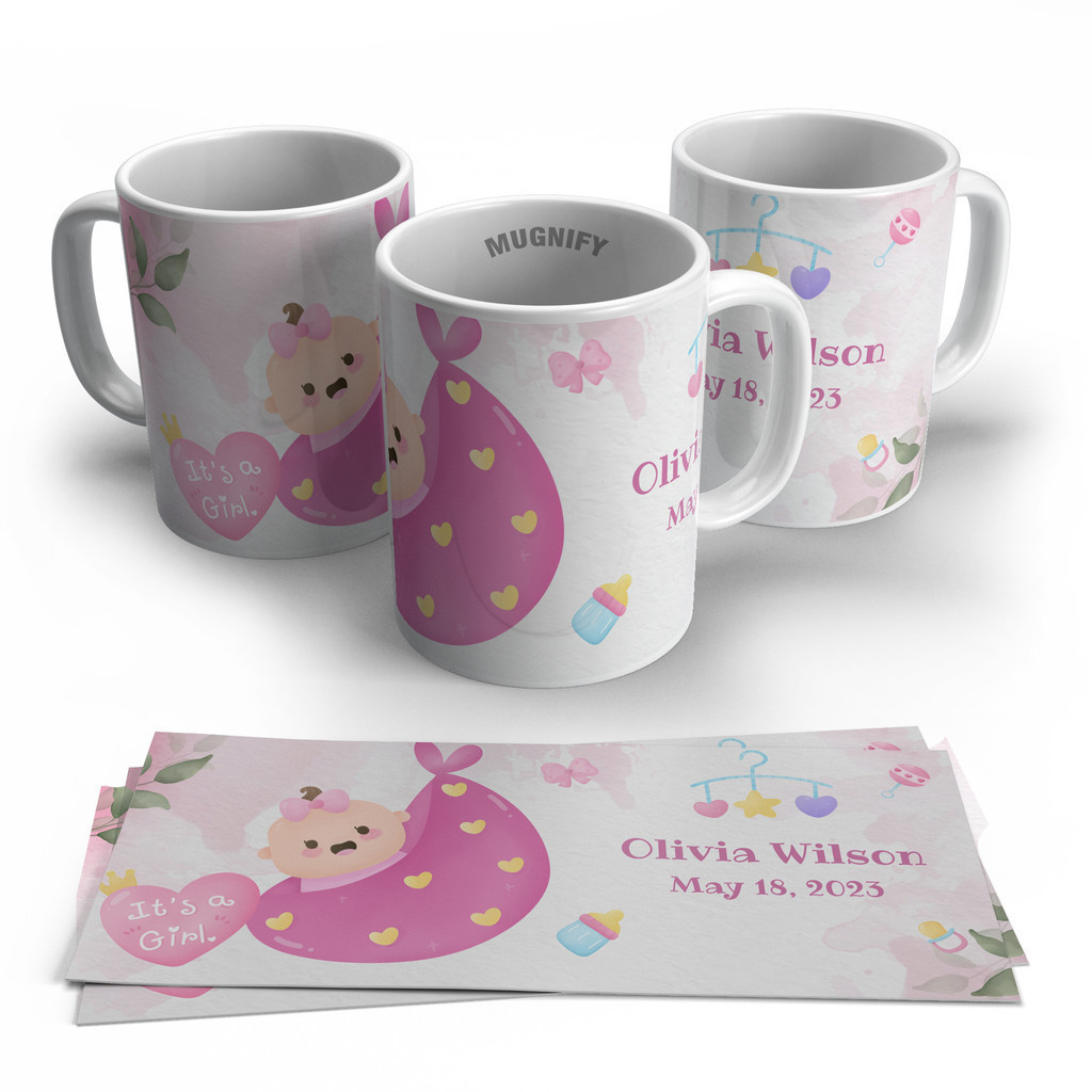 Gelas Mug Spesial Kelahiran Bayi | Custom Newborn Souvenir