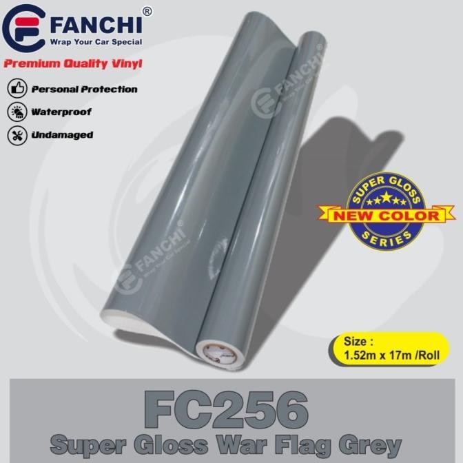 

TERBARU ROLL STICKER FANCHI FC256 SUPER GLOSSY WAR FLAG GREY 50CM X 8,5M ROLL