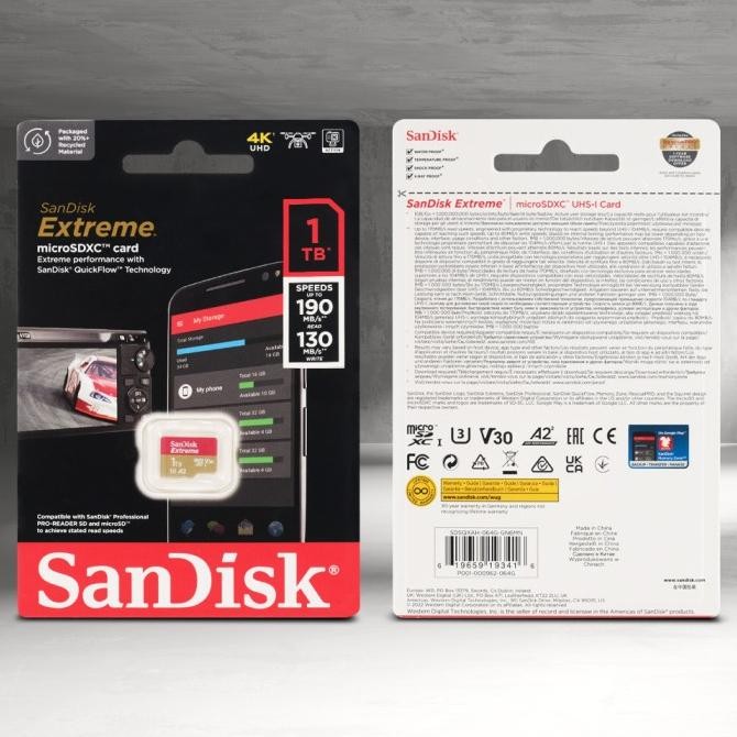 Terbaru MICRO SD 1TB SanDisk Extreme microSDXC V30 A2 U3 1TB-SDSQXAV-1T00