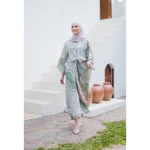 BAJU BATIK WANITA DRESS KAFTAN BATIK HIJAB SYARI MUSLIM JUMBO MODERN KAFTAN MUSLIM LEBARAN RAMADHAN 