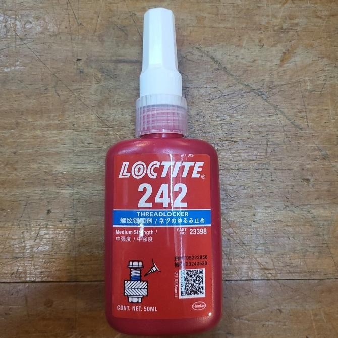 Ready Loctite 242 Biru Medium Strength / Lem Baut / Threadlocker Blue 50 ml