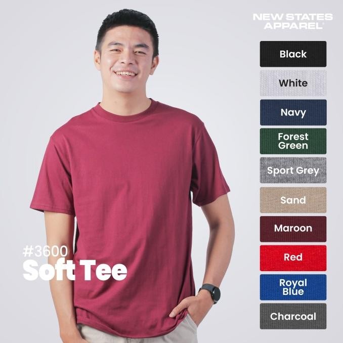 KAOS POLOS NEW STATES APPAREL 3600 SOFT TEE T-SHIRT