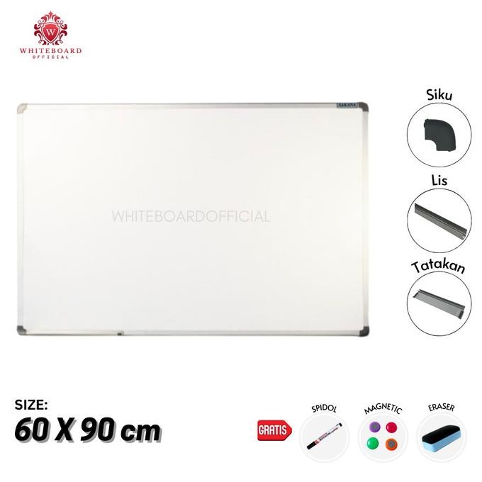 

Diskon! Papan Tulis Whiteboard Magnet 60 x 90cm Gantung Sakana