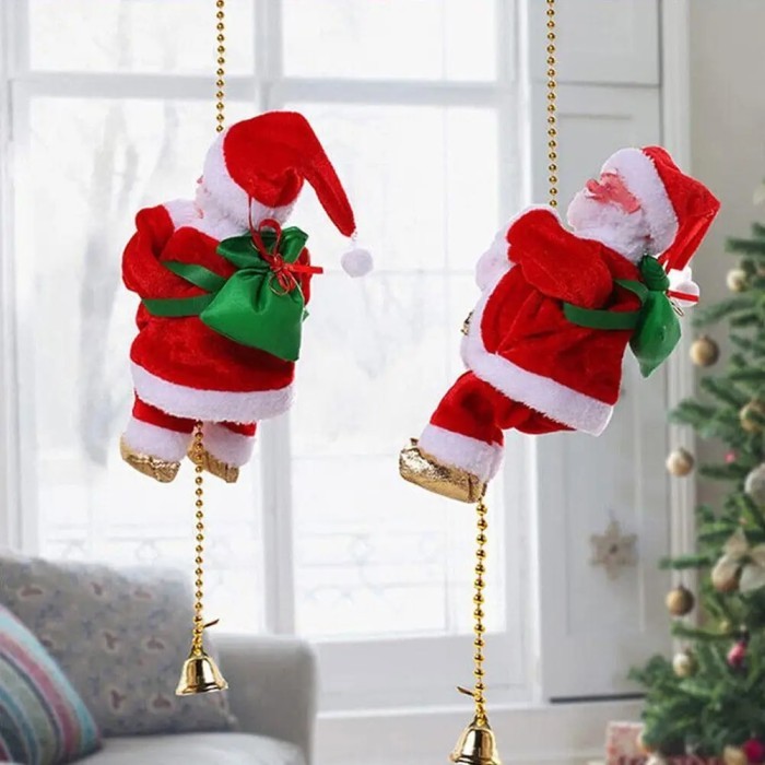 Electric Santa Claus Climbing Rope Ladder With Music Santa Musical