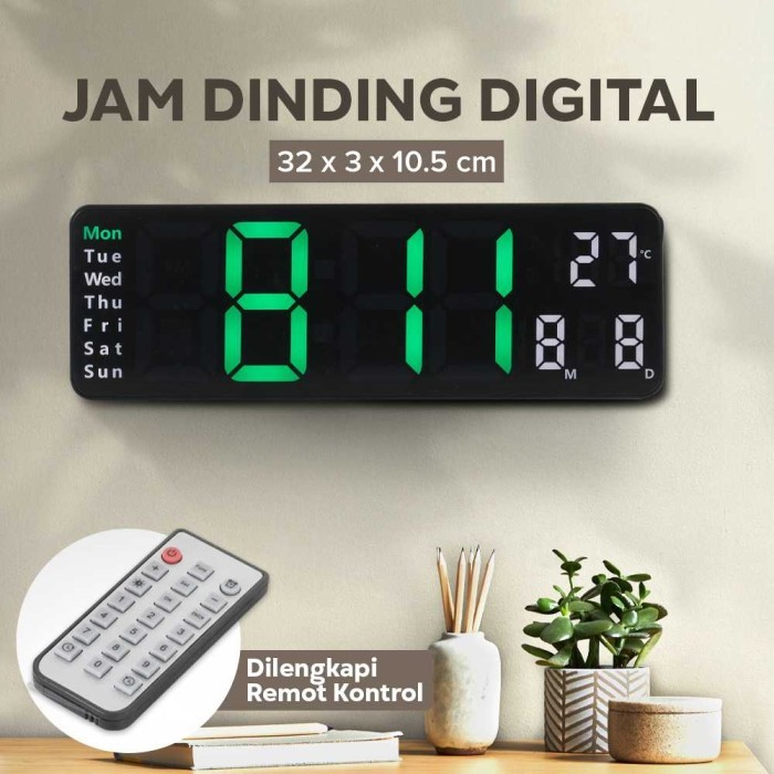 Jam Dinding Digital Minimalis Multifungsi with Remote - 6629