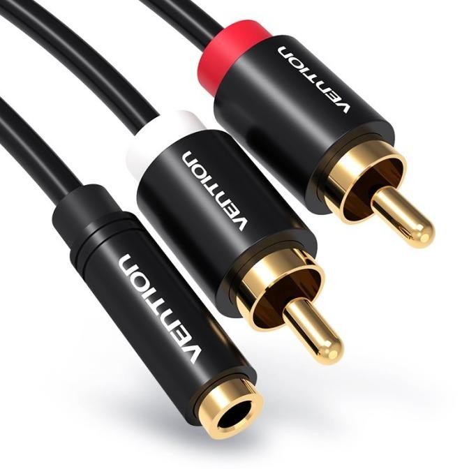 

Diskon! Vention [R01 2M] Kabel Aux 3.5mm Female to 2 RCA Male 2METER