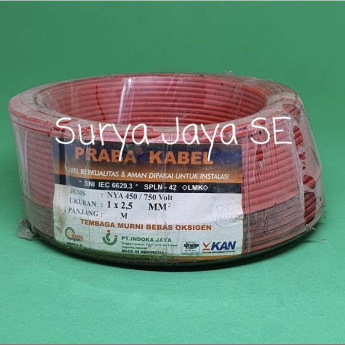 TERLENGKAP Kabel Listrik NYA 1X2.5 Kabel Engkel 1X2,5 Praba Isi 50 Meter