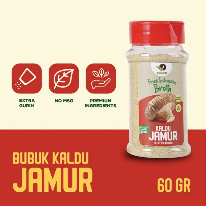 

Emaku Kaldu Jamur Bubuk No Msg / Mushroom Stock Powder 60G