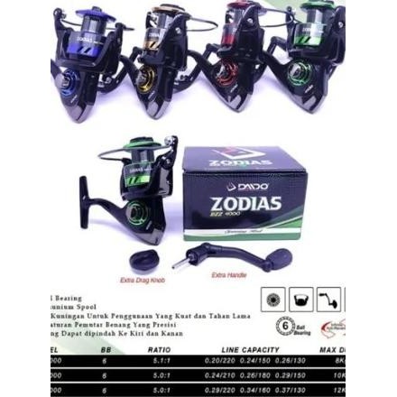 Rel Rell Daido Zodias 2000 Gulungan Pancing Katrol Pancing