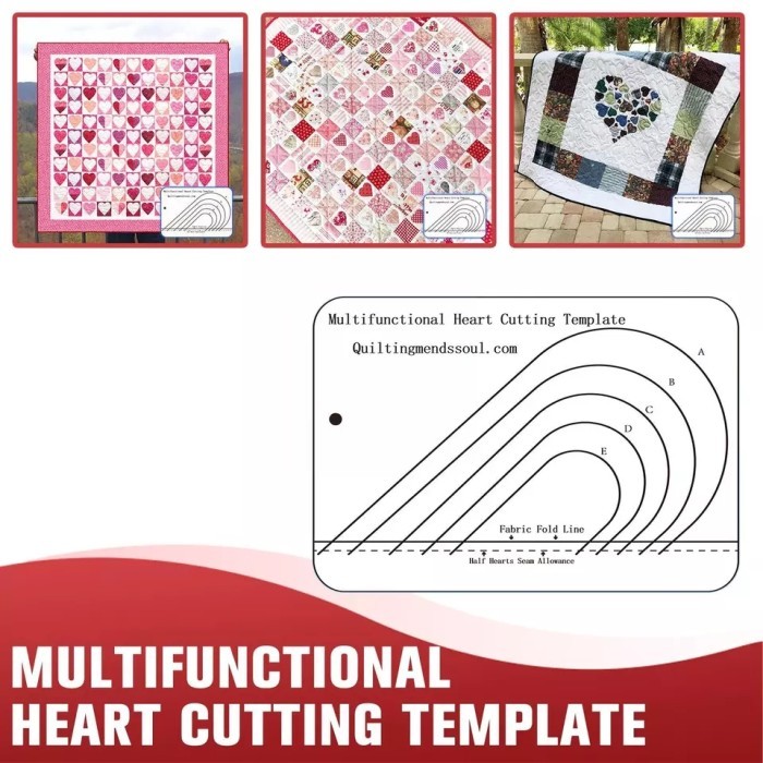 

Penggaris Patchwork Quilting Heart Cutting Template Jahit