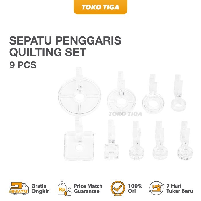 

Sepatu Penggaris Quilting Set Isi 9 Pcs / Quilting Ruler Foot Frame