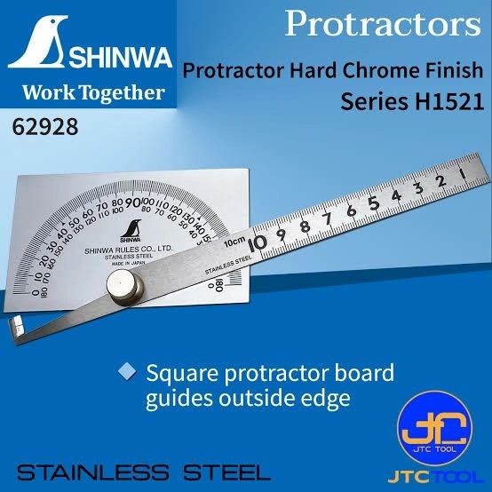 

Shinwa HC protractor H-1521 busur derajat 200mm