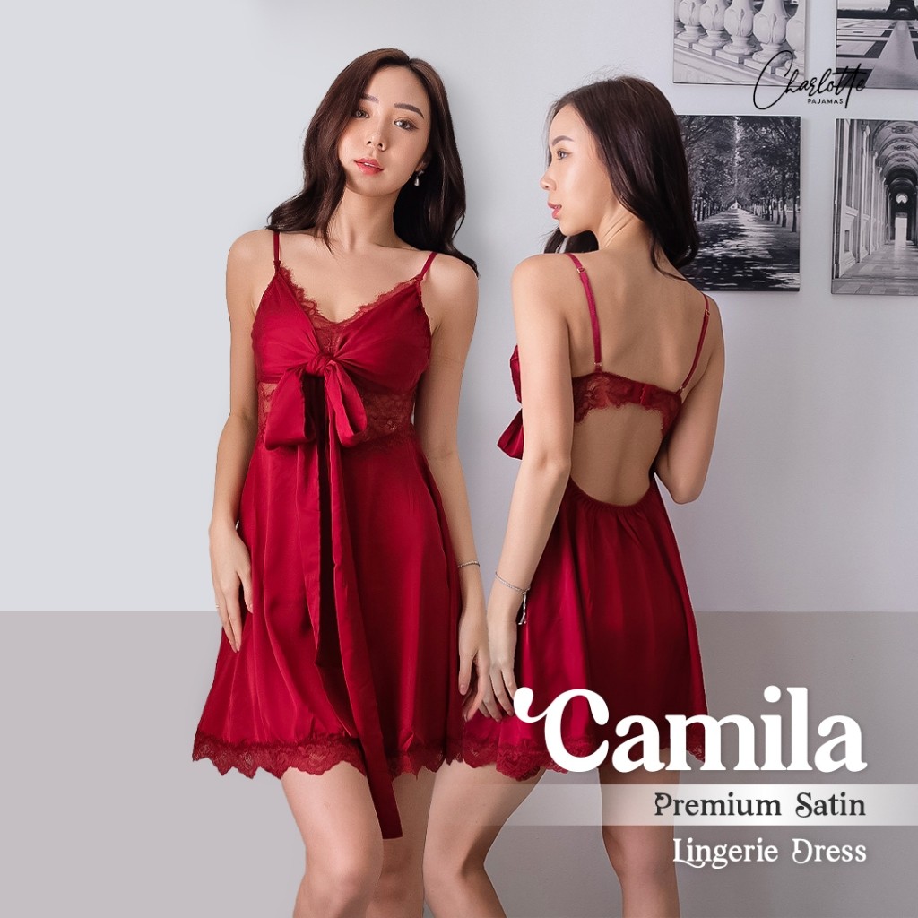 Lingerie CHARLOTTE- Camila Lingerie Dress Sexy Premium Satin Silk Camila