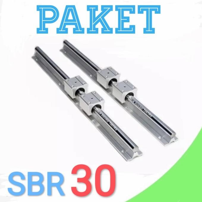 Paket Set Rel Rail Guide Linear Sbr30 Sbr 30 Shaft + 4 Block Sbr30Uu