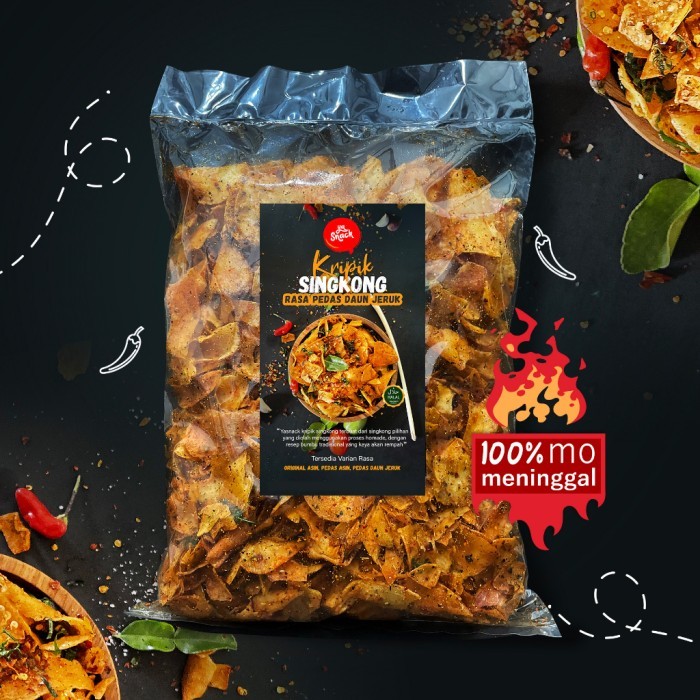 

BERKUALITAS Yasnack Keripik Singkong Pedas Daun Jeruk/Kripset/1 Kg/1000gr