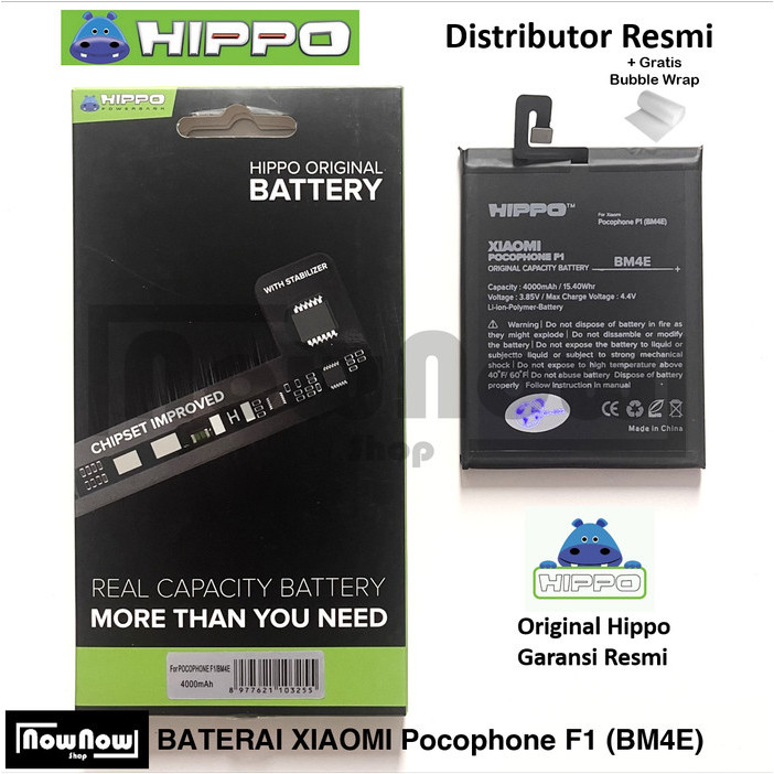 Baterai Hippo Xiaomi Pocophone F1 BM4E BM 4E Poco 4000 mAh Focophone