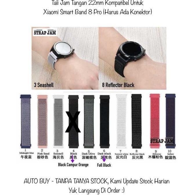 BEBAS ONGKIR - Sport Loop 22mm Strap X1aomi Smart Band 8 Pro (Harus Ada Konektor)
