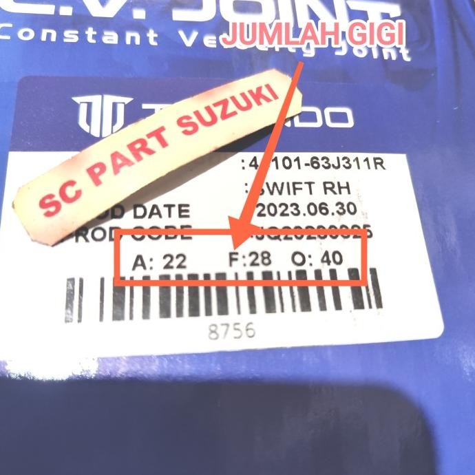As Roda Cv Joint Dalam Suzuki Swift Kanan Trv [ Tlsa ]
