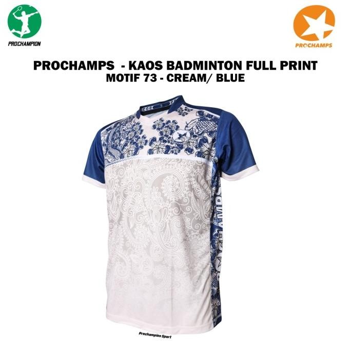 

BLUE- KAOS JERSEY BADMINTON PROCHAMP NO 73 CREAM BLUE