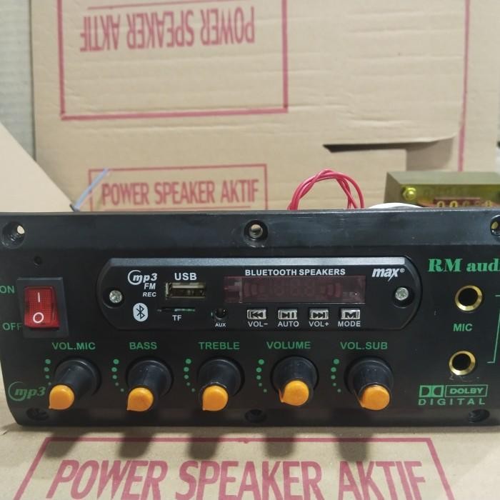 Kit Power Mono Spiker Aktif Bloototh + Trafo 3 Amper Merk Rm