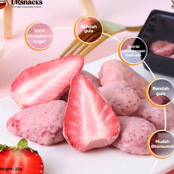 

[Payday ] Ursnas Bundle 3 Get 1 Free (Manggo + Strawberry + 2 ) Freeze Dried Fruit Keripik Buah Kering Sehat