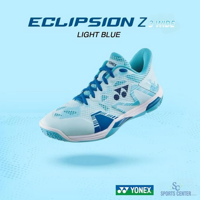 

BLUE- NEW SEPATU BADMINTON YONEX POWER CUSHION ECLIPSION Z 3 / Z3 WIDE LIGHT BLUE