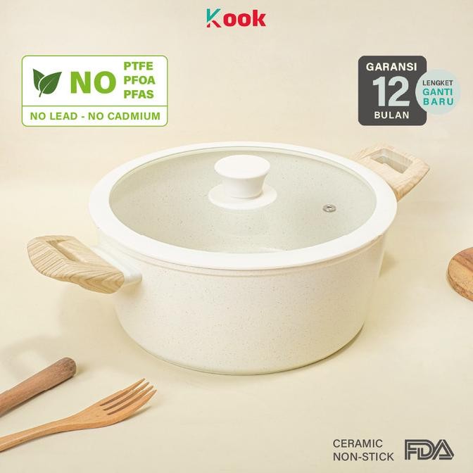 

kook casserole - alat masak panci besar anti lengket jumbo non-toxic ceramic non-stick pan termurah