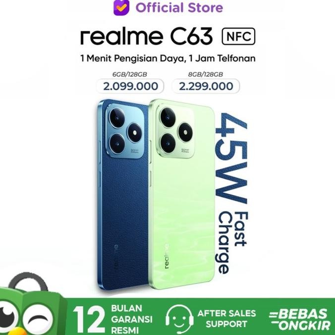 

BLUE- REALME C63 8/128 6/128 GB GARANSI RESMI GREEN BLUE 6 128 GB 8 128 GB
