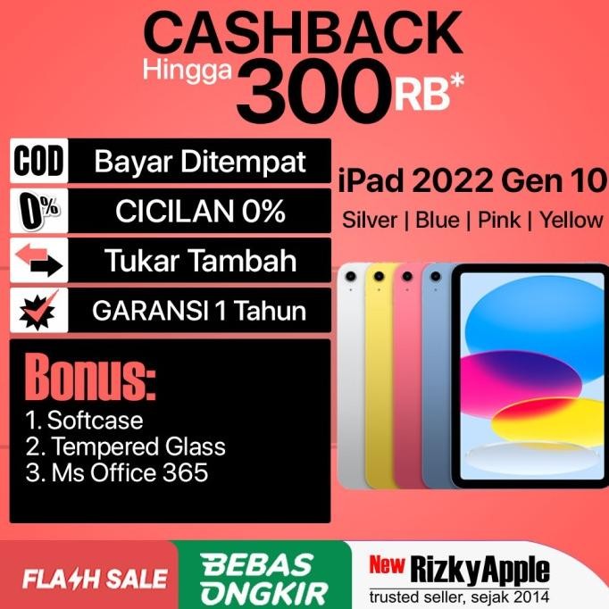 

BLUE- APPLE IPAD GEN 10 2022 10.9" 256GB / 64GB SILVER BLUE PINK YELLOW IBOX