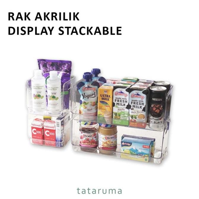 

ine - rak akrilik display stackable tumpuk serbaguna termurah