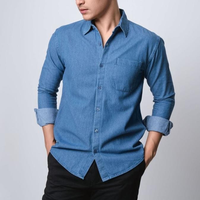 

BLUE- VENGOZ KEMEJA JEANS PRIA - MENS DENIM SHIRT LS SPACE BLUE