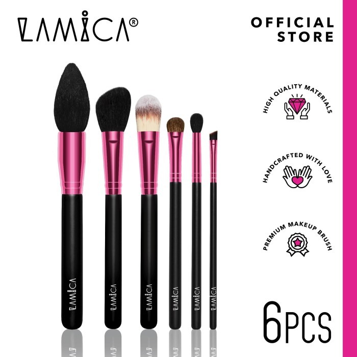 LAMICA 6pcs Essential Set - Makeup Brush / Kuas Makeup