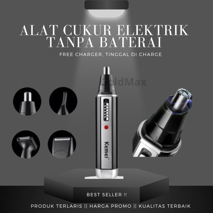 Alat cukur kumis bulu hidung jenggot alis mesin cukur elektrik tanpa baterai