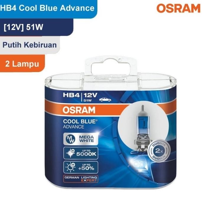 

BLUE- LAMPU MOBIL OSRAM COOL BLUE ADVANCE HB4 9006 55W 5000K BOHLAM PUTIH