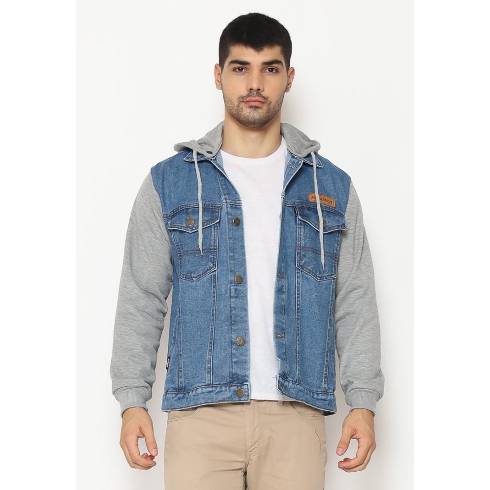 

BLUE- HEMMEH DENIM JACKET HOODIE BLUE MOUNT