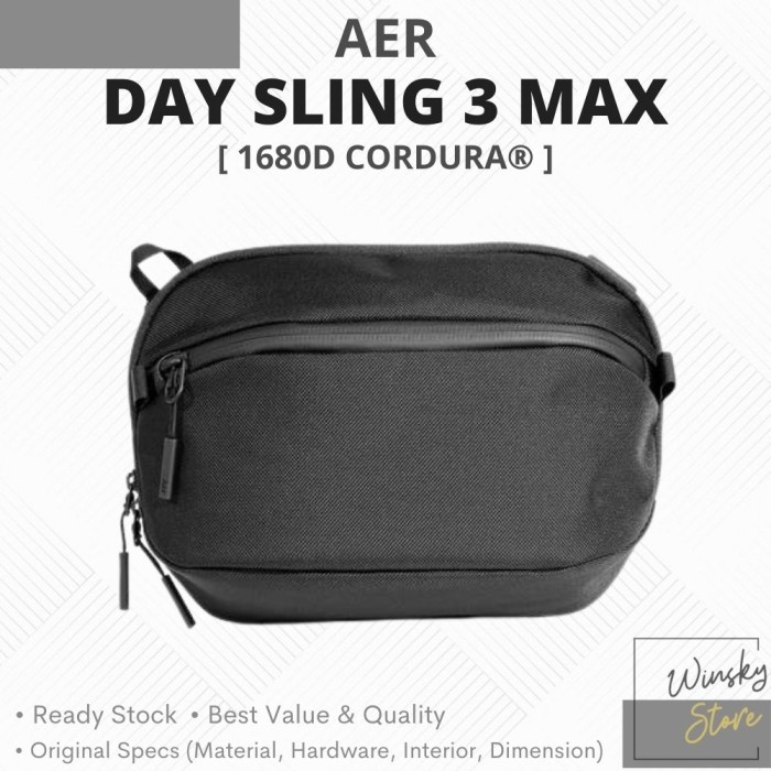 AER Day Sling 3 Max - Black Cordura 1680D Sling EDC Bag Tas
